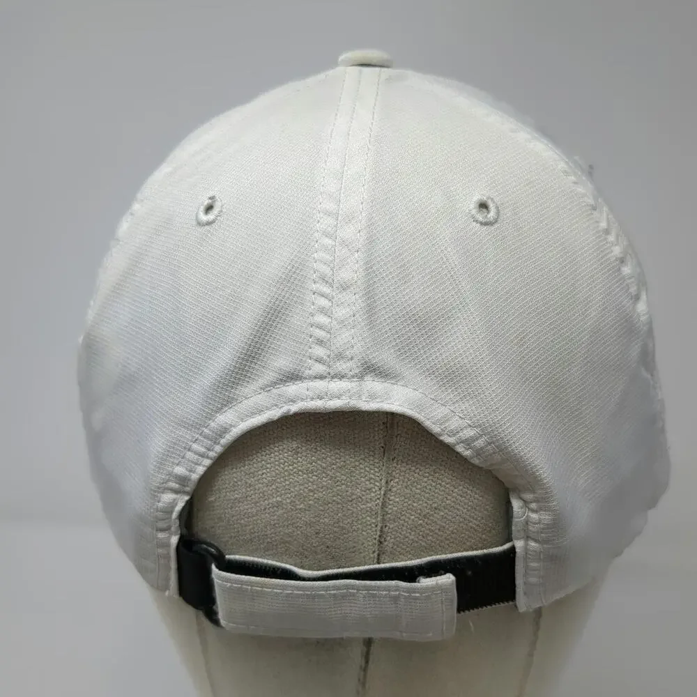 adidas Baseball Cap White One Size Strapback Embroidered Logo Athletic Sport Hat